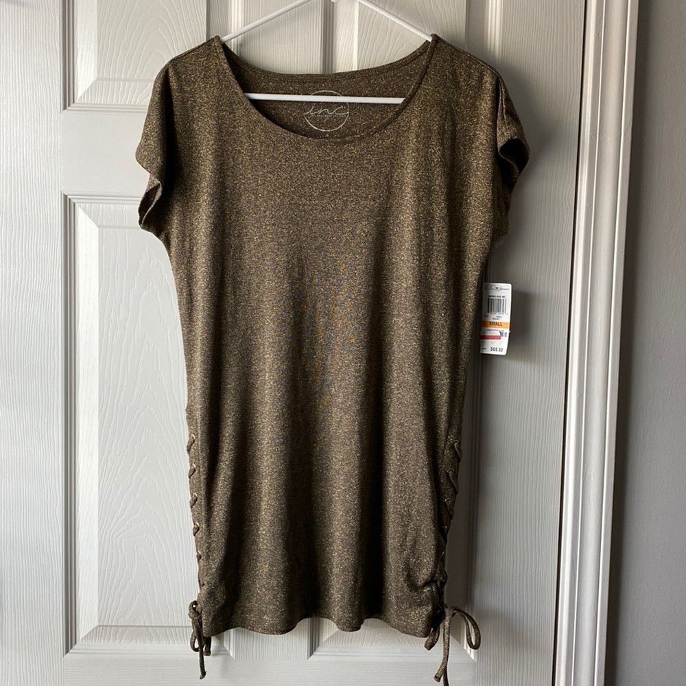 NWT INC International Concepts Bronze Top with Side Tie - SMALL